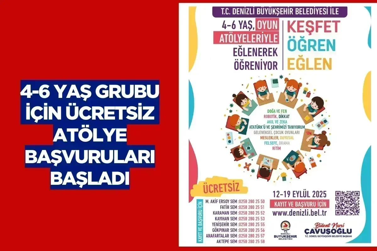 4-6 yaş grubu için ücretsiz atölye başvuruları başladı