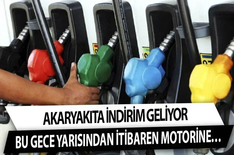 Akaryakıta indirim geliyor Bu gece yarısından itibaren motorine…