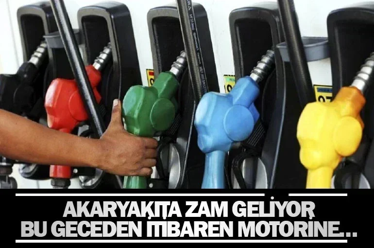 Akaryakıta zam geliyor Bu geceden itibaren motorine…