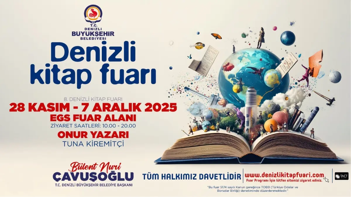 Denizli Büyükşehir Belediyesi 27-30 Kasım 2025 Kitap Fuarı reklamı