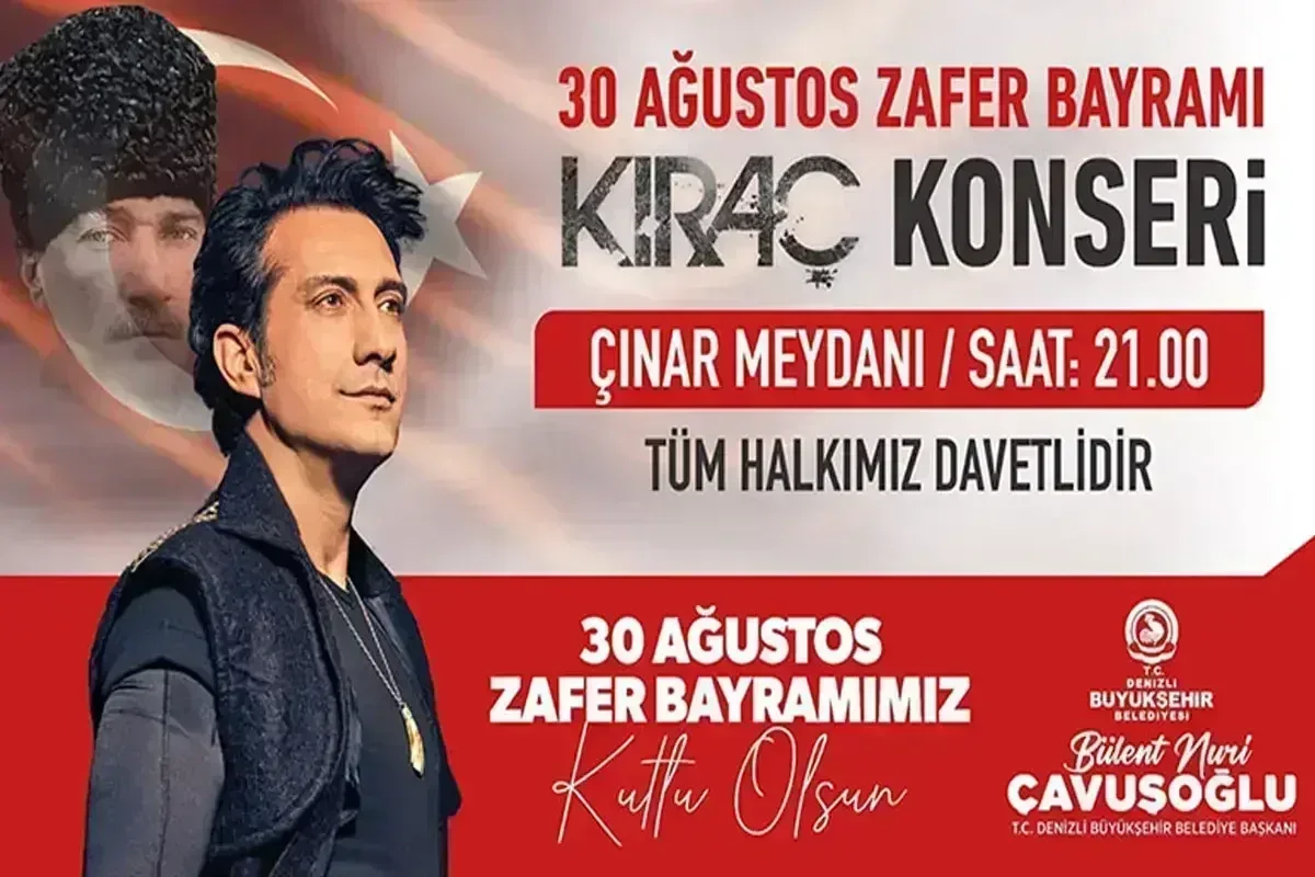Denizli Büyükşehir Belediyesi 30 Ağustos Kıraç Konseri İlanı