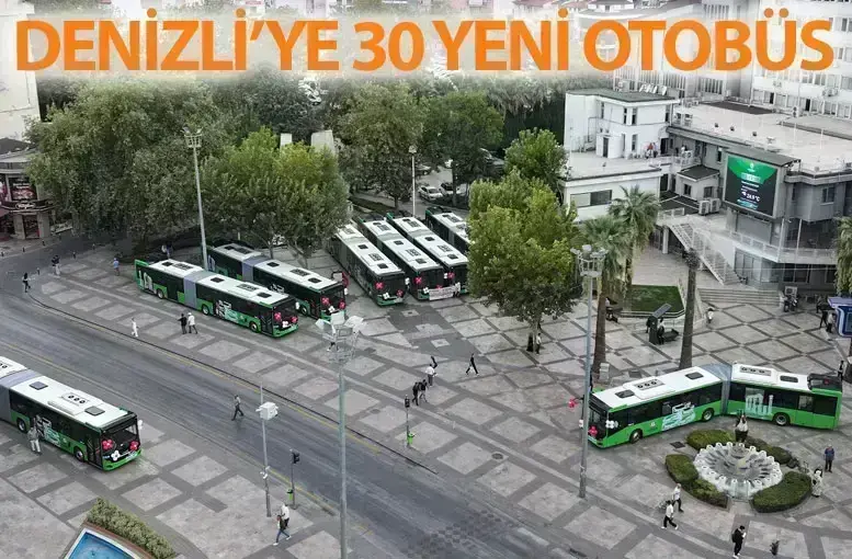 Denizli Büyükşehir Belediyesi toplu ulaşım filosuna 30 yeni otobüs kattı