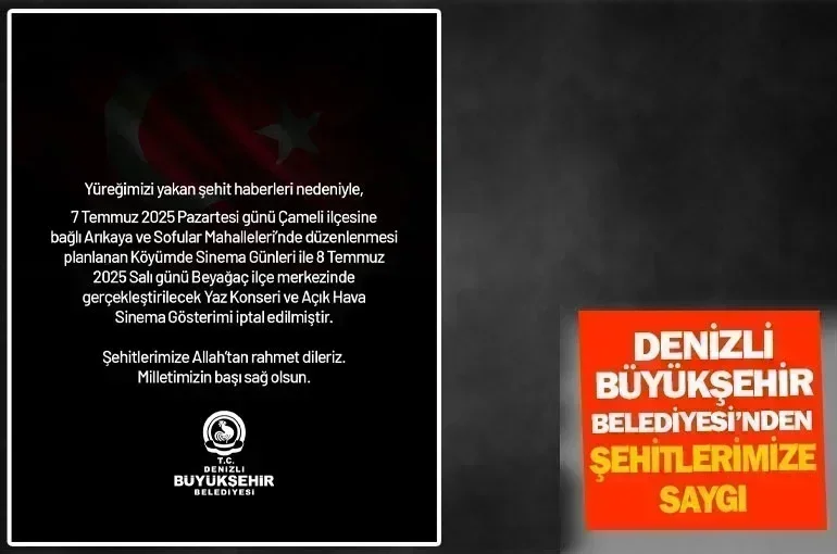 Denizli Büyükşehir Belediyesi'nden Şehitlere Saygı