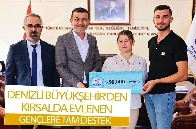 Denizli Büyükşehir'den Kırsalda Evlenen Gençlere Tam Destek