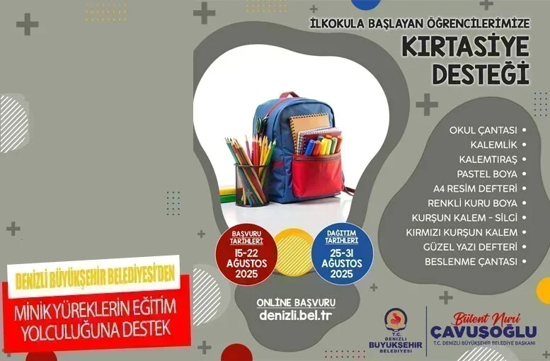Denizli Büyükşehir’den minik yüreklerin eğitim yolculuğuna destek