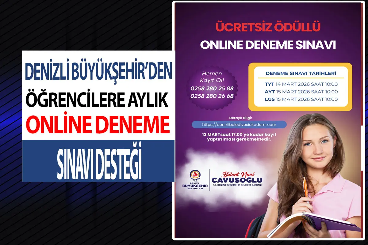 Denizli Büyükşehir’den öğrencilere aylık online deneme sınavı desteği
