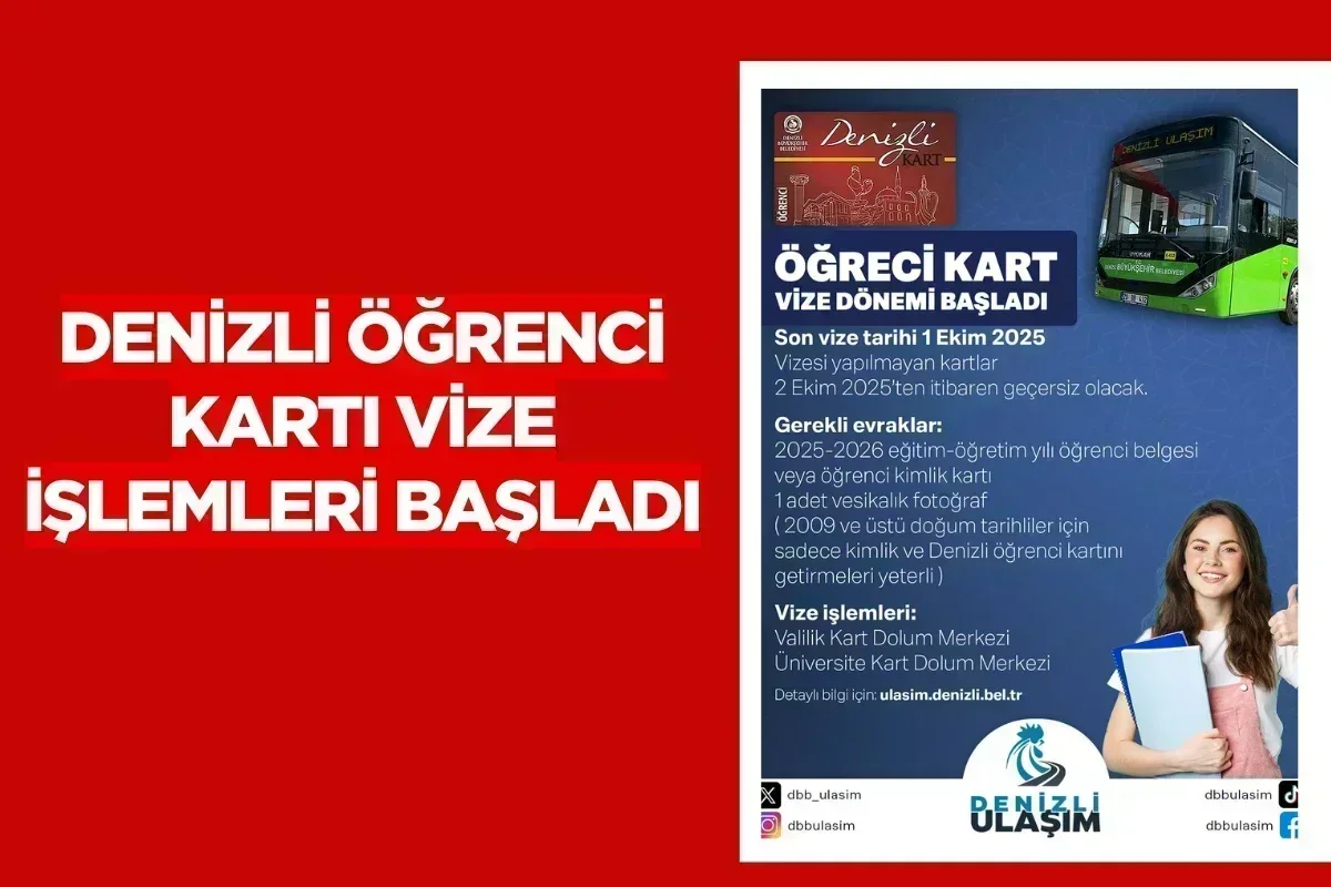 Denizli Öğrenci Kartı vize işlemleri başladı