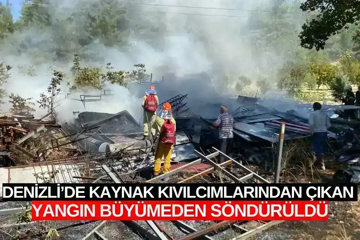Denizli’de Kaynak Kıvılcımlarından Çıkan Yangın Büyümeden Söndürüldü