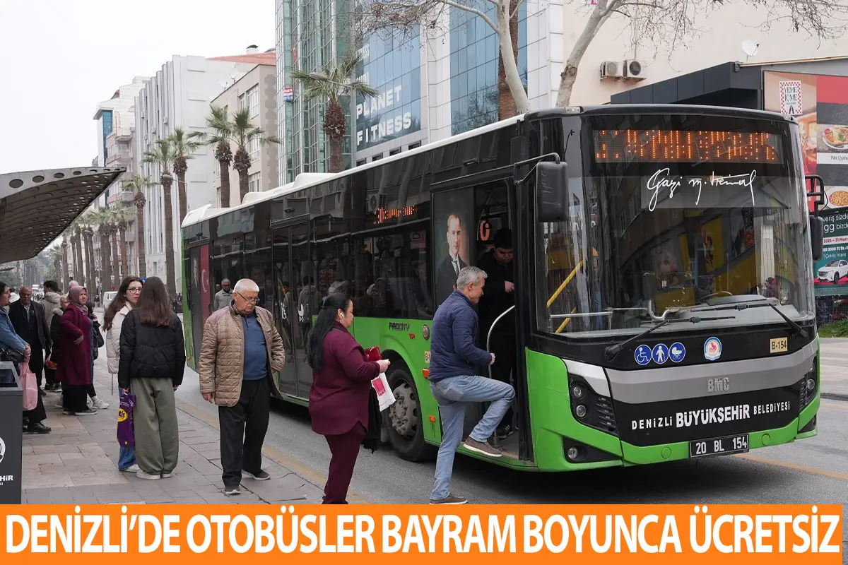 Denizli’de otobüsler bayram boyunca ücretsiz