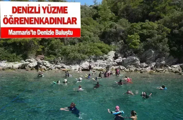 Denizli'den Kadınlar Marmaris'te Yüzme Keyfi Yaşadı