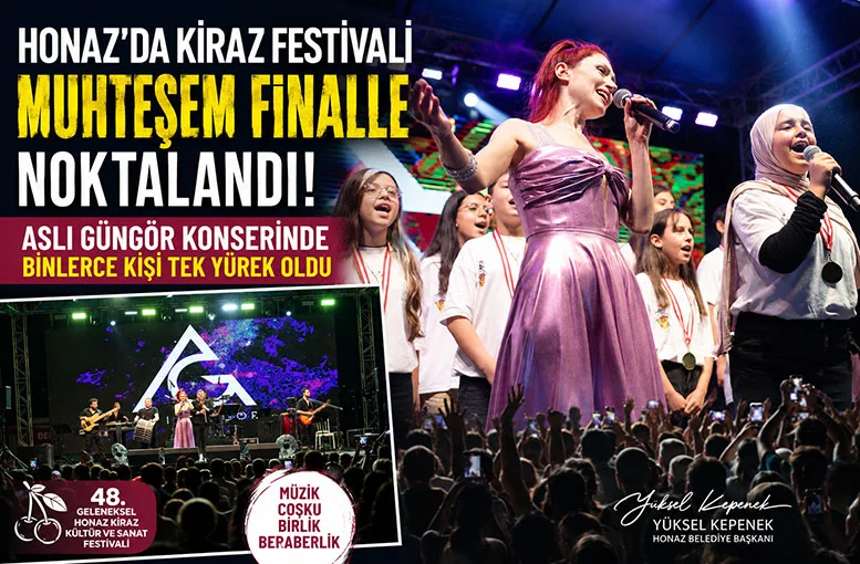Honaz Kiraz Festivali muhteşem finalle noktalandı!  Aslı Güngör konserinde binlerce kişi tek yürek oldu