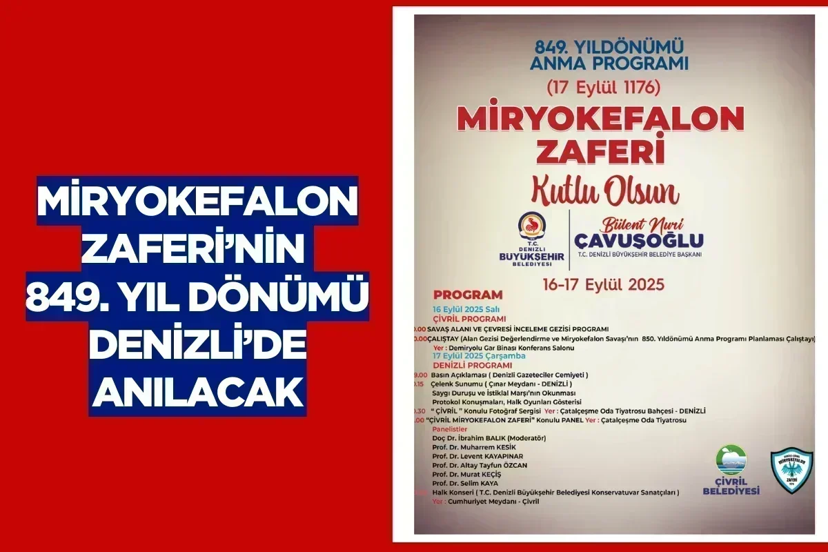 Miryokefalon Zaferi’nin 849. yıl dönümü Denizli’de anılacak