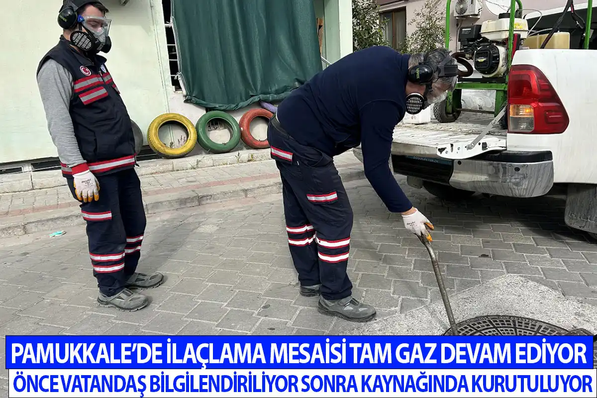 Pamukkale’de ilaçlama mesaisi tam gaz devam ediyor