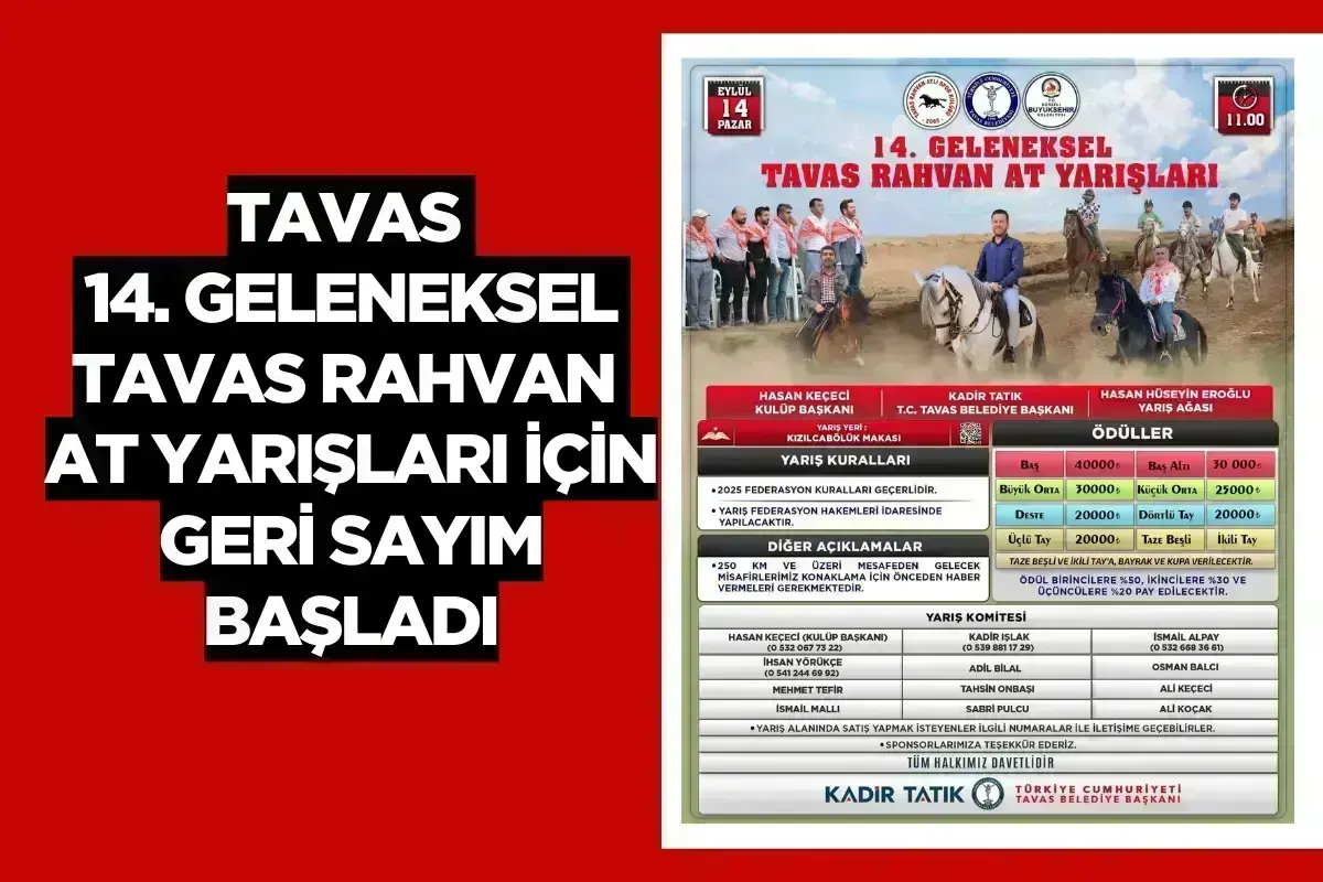 Tavas 14. Geleneksel Tavas Rahvan At Yarışları için geri sayım başladı